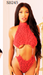 Red Hot Cheetah Chain Bodysuit-Red