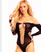 Crisscross Sparkle Bodysuit-Black