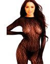 Luxe Kitty Sleeve Bodystocking-Black