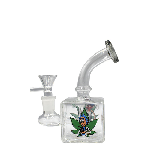 5" Squared Waterpipe - Design May Vary - (1 Count)-Hand Pipes, Rigs, & Bubblers-MJ Wholesale