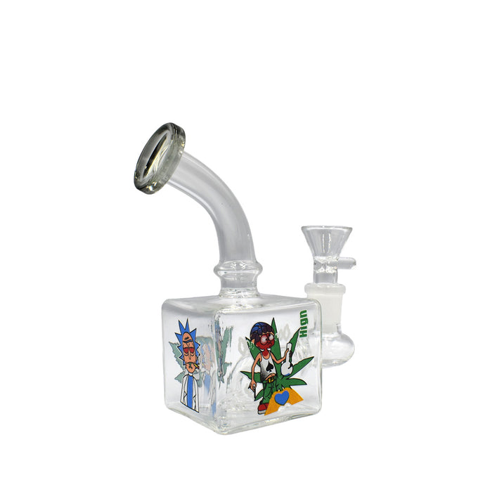 5" Squared Waterpipe - Design May Vary - (1 Count)-Hand Pipes, Rigs, & Bubblers-MJ Wholesale