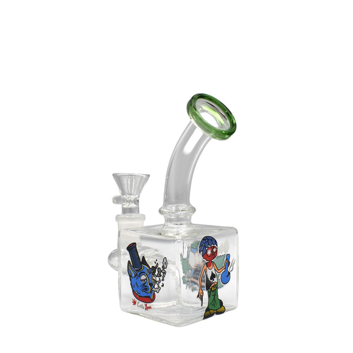 5" Squared Waterpipe - Design May Vary - (1 Count)-Hand Pipes, Rigs, & Bubblers-MJ Wholesale