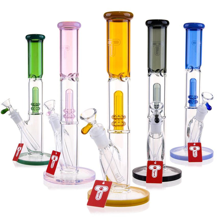 12" Two Tone Dome Perc Straight Tube Colors May Vary - (1 Count)-Hand Pipes, Rigs, & Bubblers-MJ Wholesale
