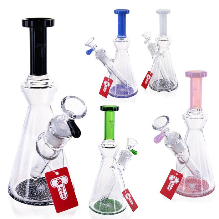8" Swirl Bottom Vase Waterpipe Colors May Vary - (1 Count)-Hand Pipes, Rigs, & Bubblers-MJ Wholesale