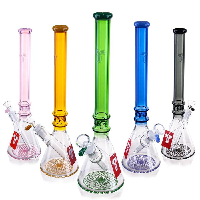 13.5" Two Tone Swirl Base Beaker Waterpipe Colors May Vary - (1 Count)-Hand Pipes, Rigs, & Bubblers-MJ Wholesale
