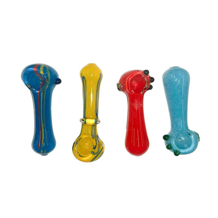 3.5" Twisted Swirl Hand Pipe - Mixed Color Jar - (30 Count)-Glass Chillums