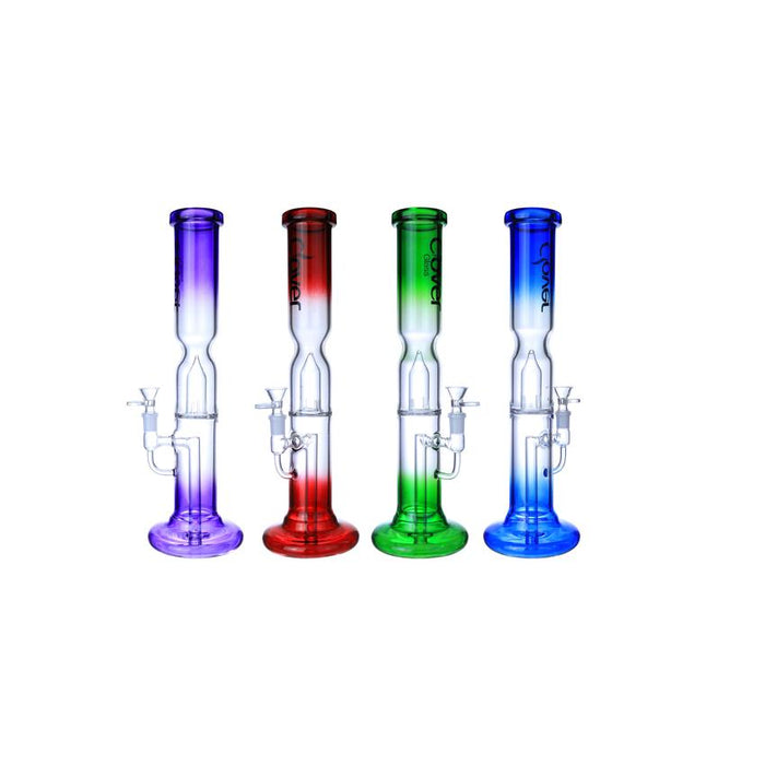 CLOVER 15" Dome Perc Straight Tube Waterpipe - Colors May Vary- (1 Count)-Glass Water Pipes-MJ Wholesale