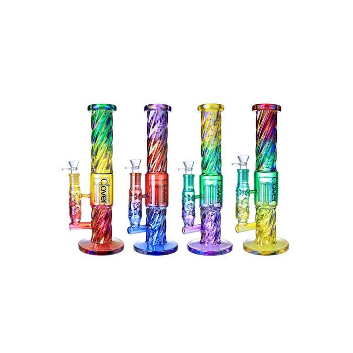 Clover 14" Extended Stem Tree Arm Perc Waterpipe 50x7MM - Colors May Vary - (1 Count)-Glass Water Pipes-MJ Wholesale