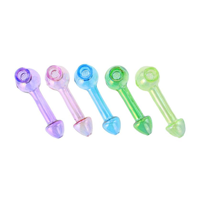 Clover 5.5" Four Hole Rounded Tip Handpipe - Colors May Vary - (1 Count)-Hand Pipes-MJ Wholesale