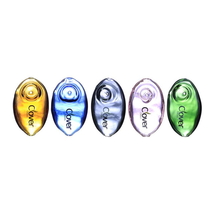 Clover 3" Flat Round Handpipe - Colors May Vary - (1 Count)-Hand Pipes-MJ Wholesale