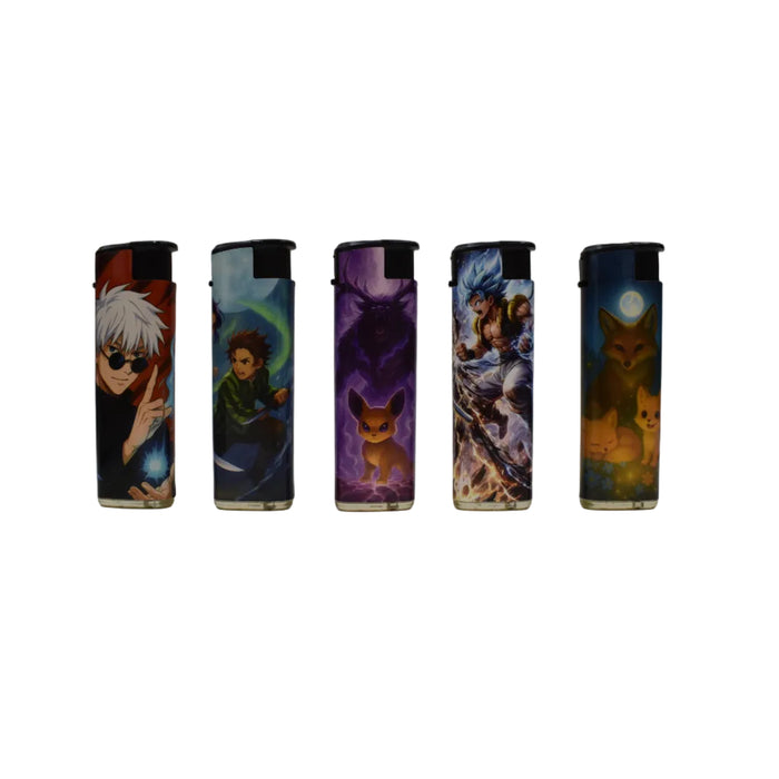 Anime Blink Torch Windproof Lighters - Refillable - Assorted Anime Designs - (50 Count Display)