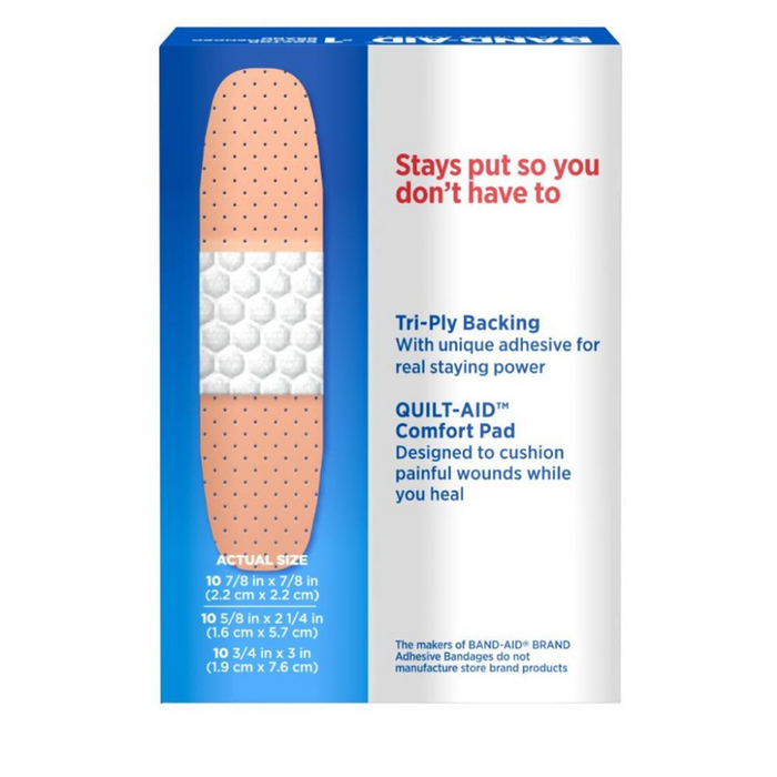 Band-Aid Tru-Stay Plastic Bandages Assorted Sizes - 30 Count Box - (6 Count)-Bandage
