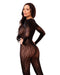 Be Savage Luxe Kitty Sleeve Bodystocking Black-