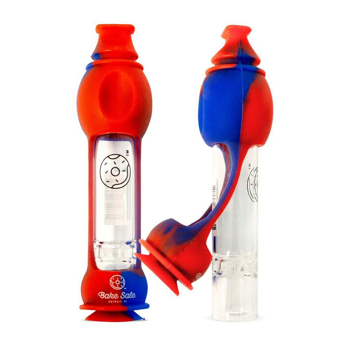 Beamer Bake Sale 4.5″ Multi-Hitter – Silicone & Glass Portable Chillum – Mixed Colors – (24 Count Display)-Hand Pipes, Rigs, & Bubblers