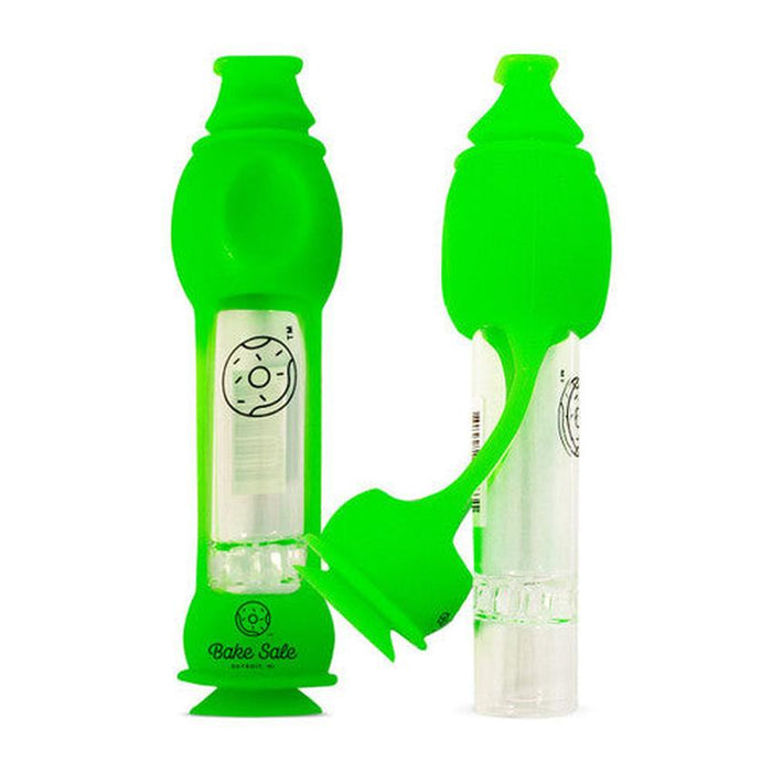 Beamer Bake Sale 4.5″ Multi-Hitter – Silicone & Glass Portable Chillum – Mixed Colors – (24 Count Display)-Hand Pipes, Rigs, & Bubblers