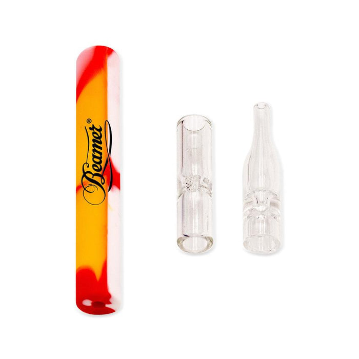 Beamer Silicone & Glass Dab N’ Flower Chillum & Dab Straw – 4.5″ – 3 Piece w/ Quartz Octo Screen – Mixed Colors – (48 Count Display)-Hand Pipes, Rigs, & Bubblers