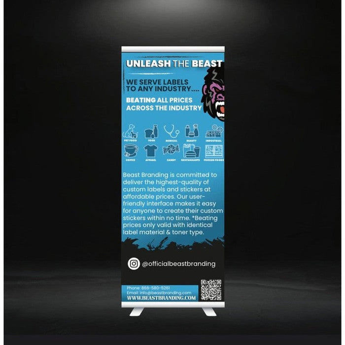 Beast Branding CUSTOM PRINTED Retractable Banner with Stand-Custom Print Marketing Material