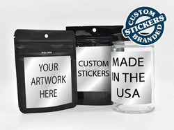 Beast Branding CUSTOM PRINTED STICKERS - 3" x 3" Square for 1/8 Oz, 1/4 Oz, Gram Mylar Bag-Custom Print Stickers