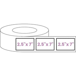 Blank Roll 2.5" x 7" Rectangle White Gloss Premium BOPP Labels-Prescription Labels & State Compliant Labels