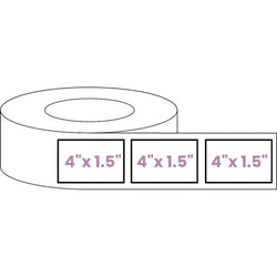 Blank Roll 4" x 1.5" Rectangle White Gloss Premium BOPP Labels-Prescription Labels & State Compliant Labels