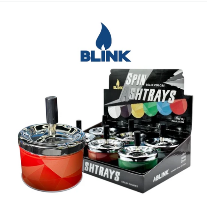 Blink Spin Away Ashtrays - Various Designs - (6 Count Display) Leaf #2-