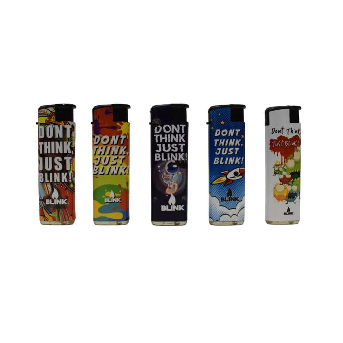 Blink Windproof Neon Torch Lighters - Refillable -Assorted Designs - (50 Count Display)-Lighters and Torches