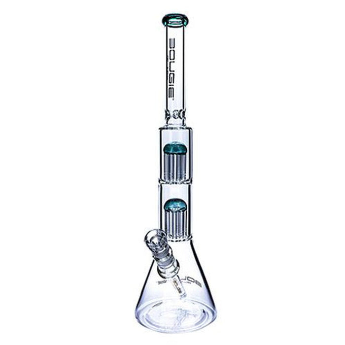 Bougie 18" Beaker Water Pipe W\ Double Tree Perc - Various Colors - (1 Count)-Hand Pipes, Rigs, & Bubblers