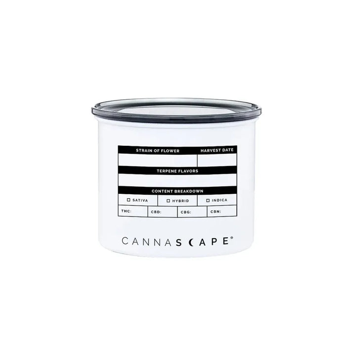 Cannascape® 4" Stainless Steel Matte Stash Jars - Black or White - (1 Count)-stash jar