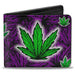 Canvas Bi-Fold Wallet - Marijuana Haze Purple-Novelty, Hats & Clothing