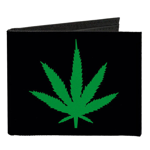 Canvas Bi-Fold Wallet - Marijuana Leaf - (1 Count)-Novelty, Hats & Clothing