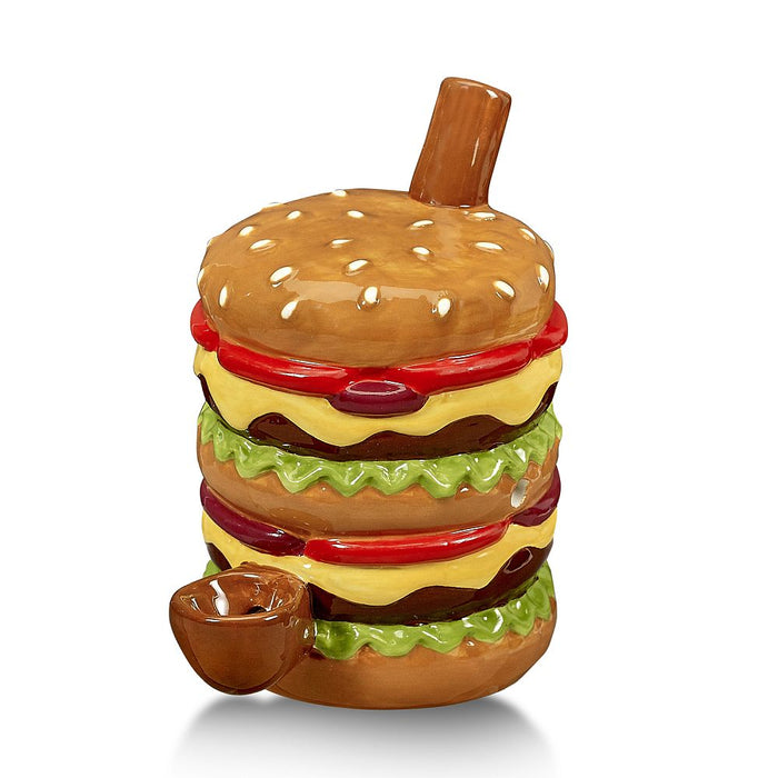 Cheeseburger Pipe - (1 Count, 3 Count OR 6 Count)-Hand Pipes, Rigs, & Bubblers