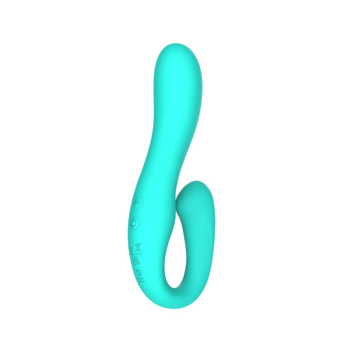 Cheri Curved Rabbit Vibe - Teal-Multi-Functional, Rabbit