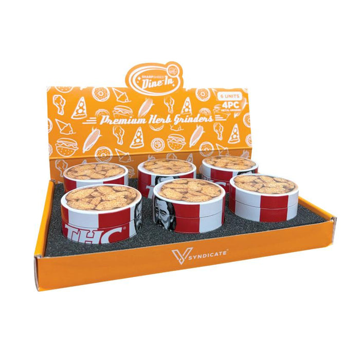 Chicken Bucket 4-Piece Grinder 63mm - (6 Count Display)-Grinders