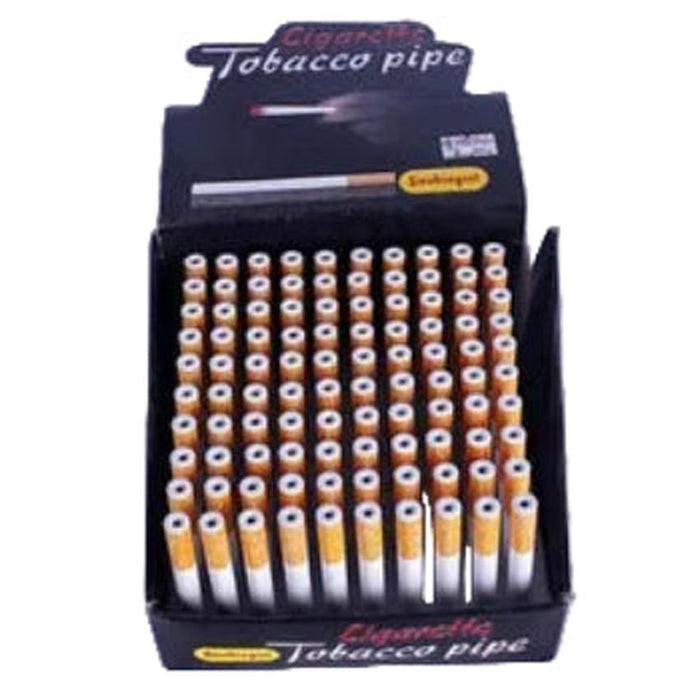 Cigarette Style Metal One Hitter Dugout Pipe - 3"/ 78mm - (100 Count Counter Display)-Hand Pipes, Rigs, & Bubblers