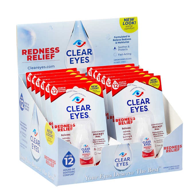 Clear Eyes Redness Relief - (12 Count Display)-Dropper Bottles