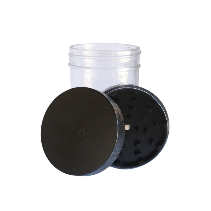 Pop Vac Jar in Black- Vacuum Sealed Glass Jar