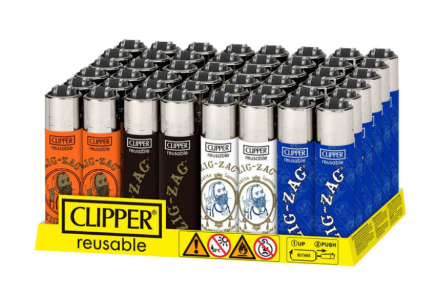 Clipper Mini Classic - Zig-Zag - (48 Count Display)-Lighters and Torches