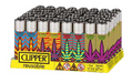 Clipper Mini Colored Leaves Refillable Lighter - (48 Count Display)-MJ Wholesale