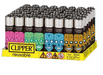 Clipper Mini Sugar Skull Refillable Lighter - (48 Count Display)-MJ Wholesale