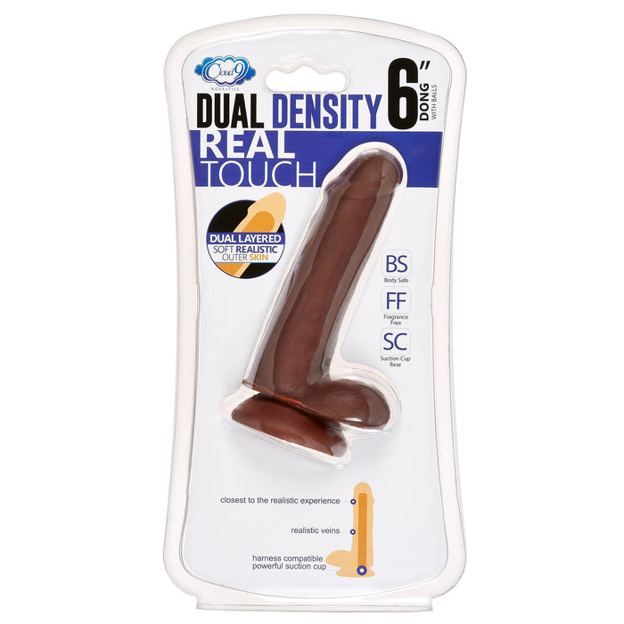 CLOUD 9 DUAL DENSITY REALISTIC DILDO 6" W/ BALLS-ADULT PRODUCTS > Dildo