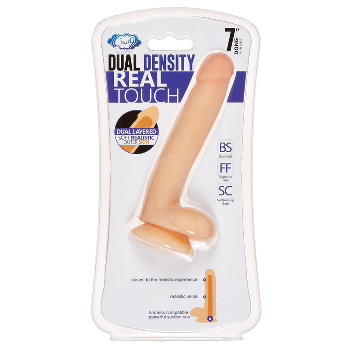 CLOUD 9 DUAL DENSITY REALISTIC DILDO 7" W/ BALLS-ADULT PRODUCTS > Dildo