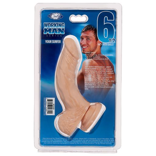 CLOUD 9 WORKING MAN 6.5" DILDO W/BALLS YOUR SURFER-ADULT PRODUCTS > Dildo