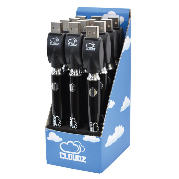 Cloudz 510 Thread Vape Batteries - Black - (12 Count Display) - Shop D MJ Wholesale Cloudz 510 Thread Vape Batteries - Black - (12 Count Display) - Shop D MJ Wholesale