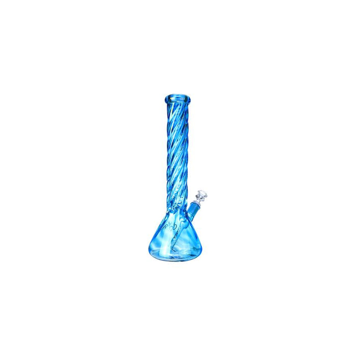 Clover 15" 7mm Swirl Waterpipe - Colors May Vary - (1 Count)-Glass Water Pipes