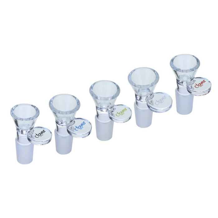 Clover 19mm Male Round Pull Glass Bowl (12 Count Display)-banger
