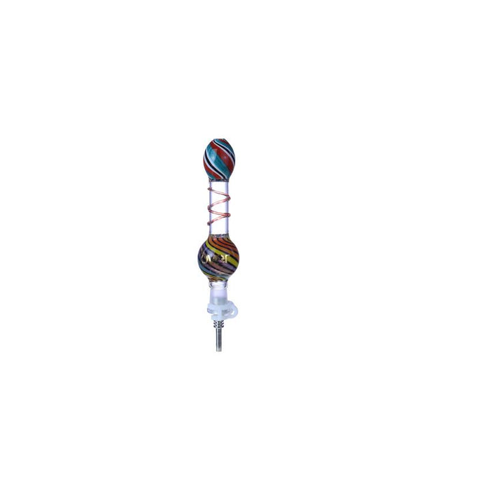 CLOVER 5" Swirled Dab Straw - Colors May Vary - (1 Count)-Dab Tools
