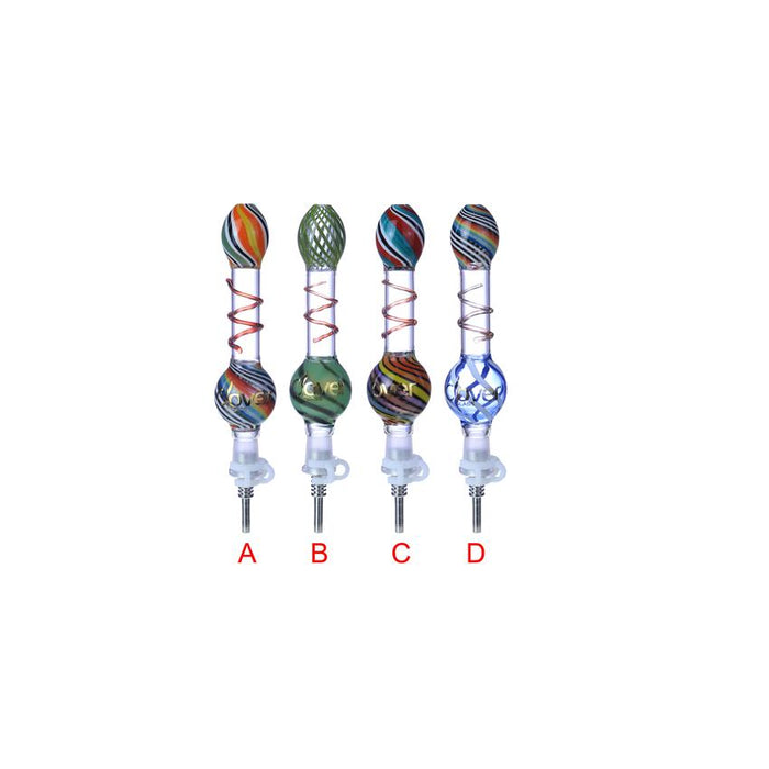 CLOVER 5" Swirled Dab Straw - Colors May Vary - (1 Count)-Dab Tools