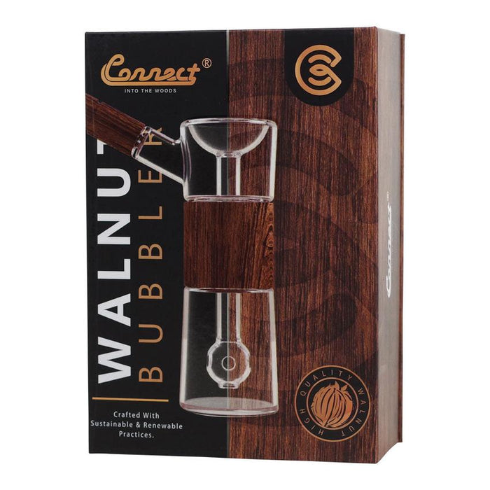 Connect Wooden Bubbler Walnut (1 Count)-Smoking Essentials