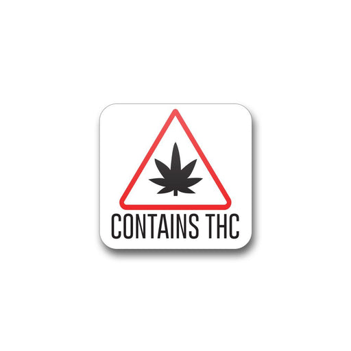 Contains THC Triangle Compliance Label (.75" x .75" or 1" x 1") Square 1000 Count-Prescription Labels & State Compliant Labels
