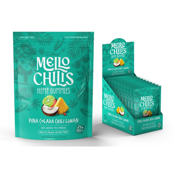 Cutleaf Mello Chilis Hemp THC-A Gummies - (10 Count Displays)-CBD Edible